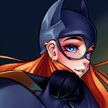 The face Batgirl looking back